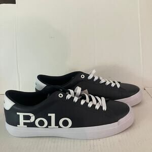 Mens Polo Ralph Lauren Size 8 Black Lace Up Sneakers - New